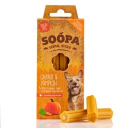 Soopa Vegansk Hunde Snack Carrot & Pumpkin Dental Sticks